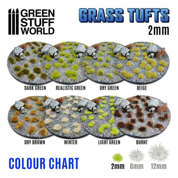 Green Stuff World    Grass TUFTS - 2mm self-adhesive - Burnt - 8435646504810ES - 8435646504810