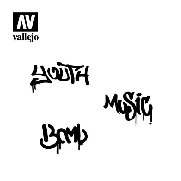 Vallejo    AV Vallejo Stencils - 1:35 Street Art No. 1 - VALST-LET003 - 8429551986526