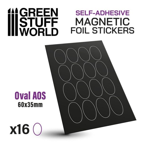 Green Stuff World    Oval Magnetic Sheet SELF-ADHESIVE - 60x35mm - 8435646503530ES - 8435646503530