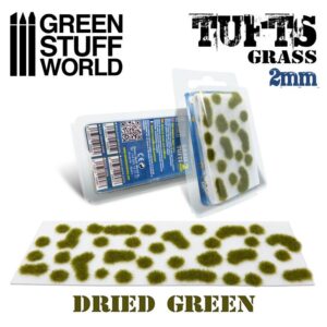 Green Stuff World    Grass TUFTS - 2mm self-adhesive - DRY GREEN - 8436574506976ES - 8436574506976