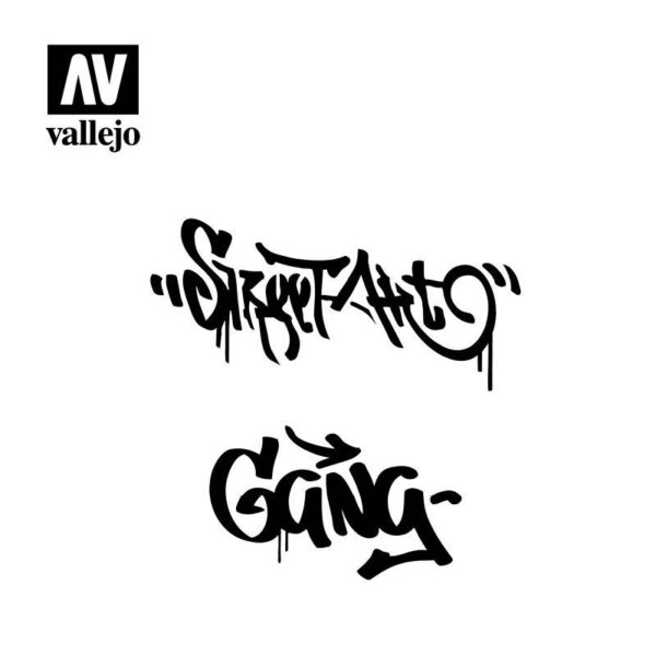 Vallejo    AV Vallejo Stencils - 1:35 Street Art No. 2 - VALST-LET004 - 8429551986533