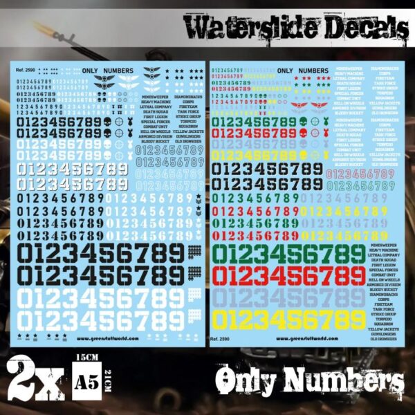 Green Stuff World    Waterslide Decals - Only Numbers - 8436574509496ES - 8436574509496