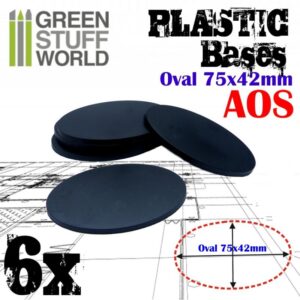 Green Stuff World    Plastic Bases - Oval Pill 75x42mm AOS - 8436574503890ES - 8436574503890