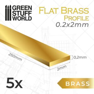 Green Stuff World    Flat Brass Profile 0.2 x  2mm - 8435646506319ES - 8435646506319
