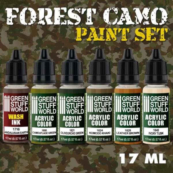 Green Stuff World    Paint Set - Forest Camo - 8436574507720ES - 8436574507720