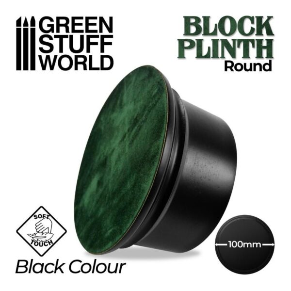 Green Stuff World    Round Block Plinth 10cm - Black - 8435646500638ES - 8435646500638