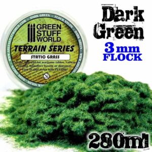 Green Stuff World    Static Grass Flock 3 mm - Dark Green - 280 ml - 8436554365647ES - 8436554365647