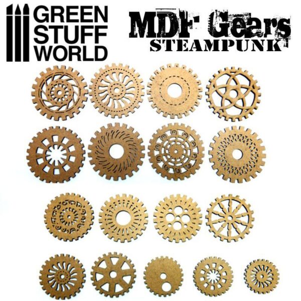 Green Stuff World    MDF Wood Steampunk Gears - 8436574500547ES - 8436574500547