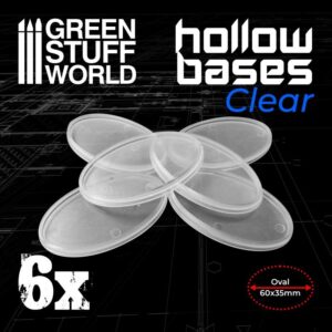 Green Stuff World    Hollow Plastic Bases -TRANSPARENT - Oval 60x35mm - 8435646504124ES - 8435646504124