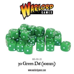Warlord Games    30 Green D6 (10mm) - WG-D6-35 - 5060200848296