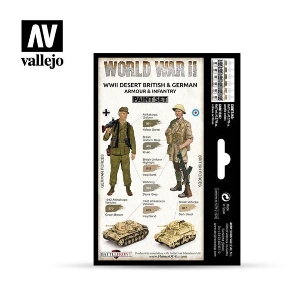 Vallejo    AV Vallejo Model Color Set - WWII Desert British & German - VAL70208 - 8429551702089