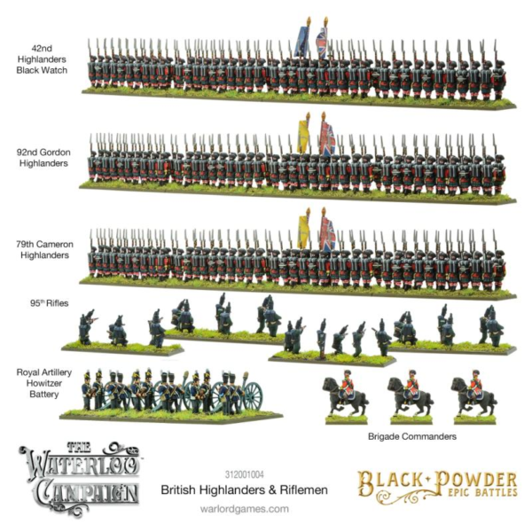 Warlord Games Black Powder Epic Battles   Black Powder Epic Battles: British Highlanders & Riflemen - 312001004 - 5060917990400