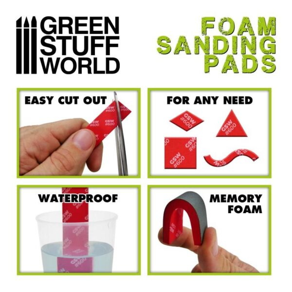 Green Stuff World    Foam Sanding Pads - COARSE GRIT ASSORTMENT x20 - 8435646504773ES - 8435646504773