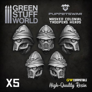 Green Stuff World    Masked Colonial Troopers Heads - 5904873422523ES - 5904873422523