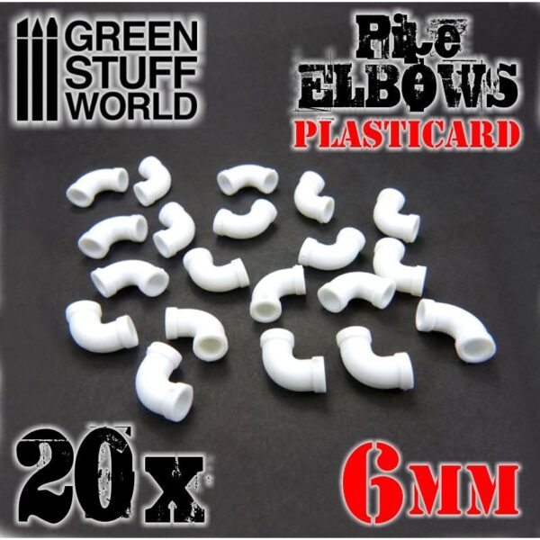 Green Stuff World    Plasticard Pipe ELBOWS 6mm - 8436554368181ES - 8436554368181
