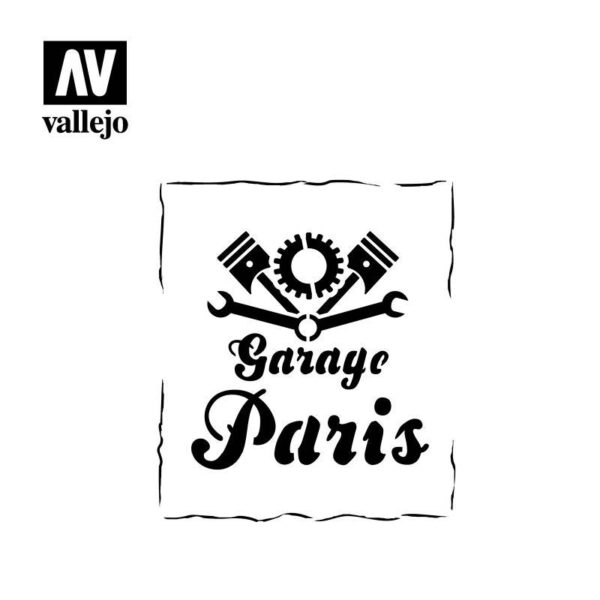 Vallejo    AV Vallejo Stencils - 1:35 Vintage Garage Sign - VALST-LET001 - 8429551986557