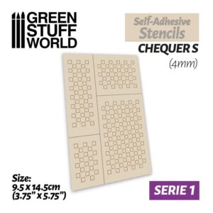 Green Stuff World    Self-adhesive stencils - Chequer S - 4mm - 8436574500004ES - 8436574500004