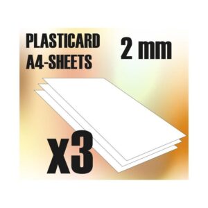 Green Stuff World    ABS Plasticard A4 - 2 mm x3 sheets - 8436554366071ES - 8436554366071