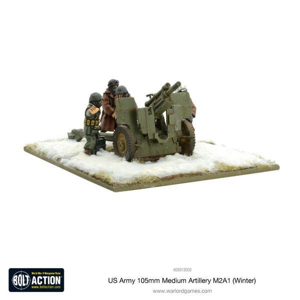 Warlord Games Bolt Action   US Army 105mm Medium Artillery M2A1 (Winter) - 403013003 - 5060393705796
