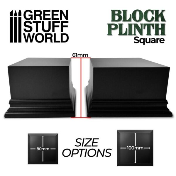 Green Stuff World    Square Top Display Plinth 10x10cm - Black - 8435646500676ES - 8435646500676