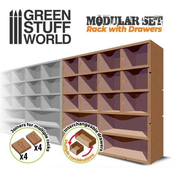 Green Stuff World    MDF Vertical rack with Drawers - 8435646504605ES - 8435646504605