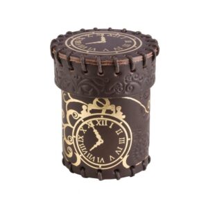 Q-Workshop    Steampunk Brown & golden Leather Dice Cup - CSTE102 - 5907699492374