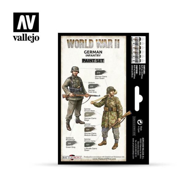 Vallejo    AV Vallejo Model Color Set - WWII German Infantry (6) - VAL70206 - 8429551702065
