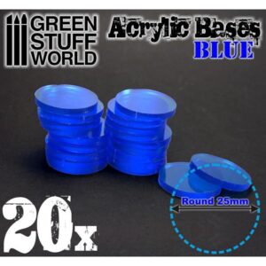 Green Stuff World    Acrylic Bases - Round 25 mm CLEAR BLUE - 8436554367900ES - 8436554367900