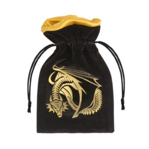 Q-Workshop    Dragon Black & golden Velour Dice Bag - BDRA121 - 5907699493203