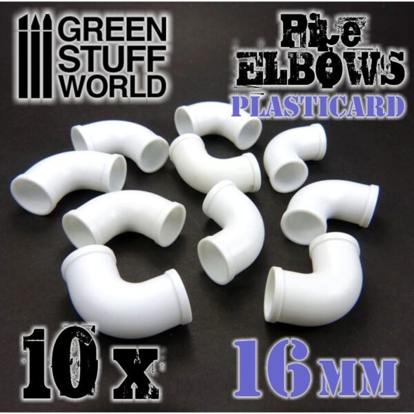 Green Stuff World    Plasticard Pipe ELBOWS 16mm - 8436554368211ES - 8436554368211