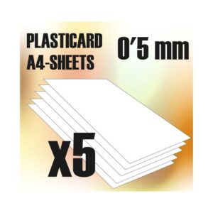 Green Stuff World    ABS Plasticard A4 - 0'5 mm x5 sheets - 8436554366040ES - 8436554366040