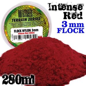 Green Stuff World    Static Grass Flock - Intense Red 3 mm - 280 ml - 8436574505399ES - 8436574505399