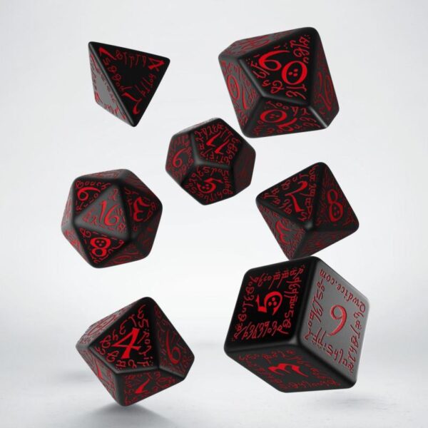 Q-Workshop    Elvish Black & red Dice Set (7) - SELV06 - 5907814951182