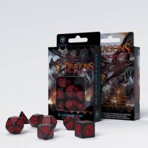 Q-Workshop    Dragons Black & red Dice Set (7) - SDRA06 - 5907814951632