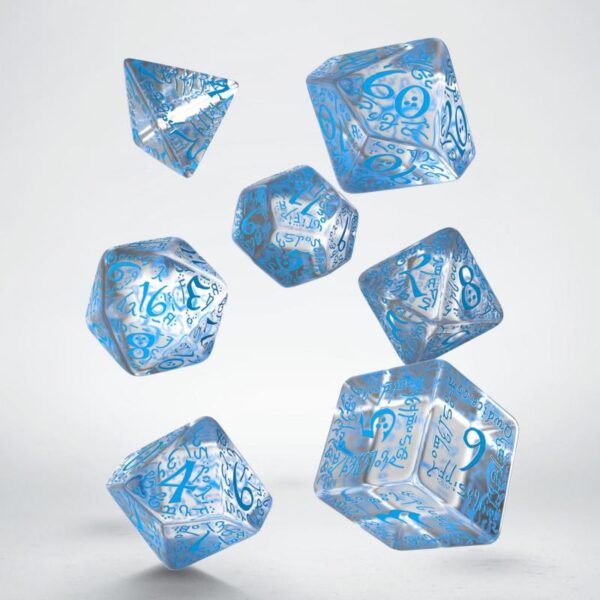 Q-Workshop    Elvish Translucent & blue Dice Set (7) - SELV11 - 5907814951250
