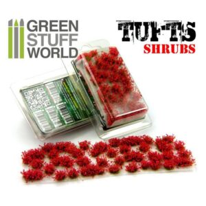 Green Stuff World    Shrubs TUFTS - 6mm self-adhesive - RED Flowers - 8436554363667ES - 8436554363667