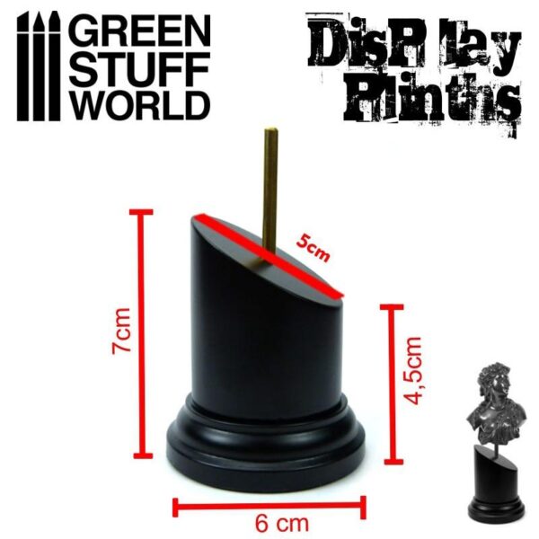 Green Stuff World    Tapered Round Bust Plinth 5x5cm Black - 8436574501759ES - 8436574501759