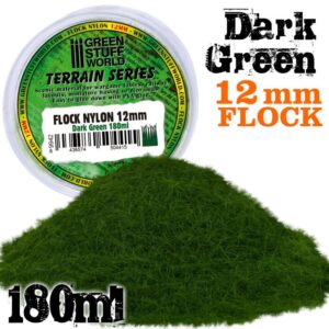 Green Stuff World    Static Grass Flock 12mm - Dark Green - 180 ml - 8436574504415ES - 8436574504415