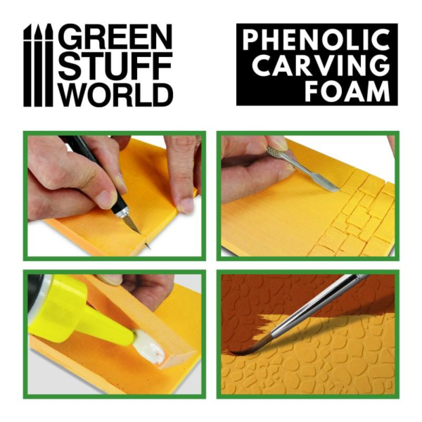 Green Stuff World    Phenolic Carving Foam 4mm - A5 size - 8435646506012ES - 8435646506012