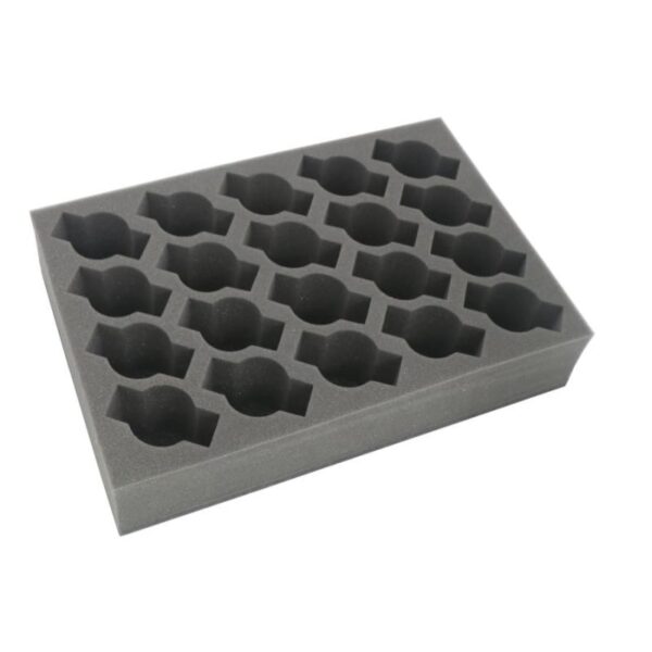 Safe and Sound    Full-size foam tray for 20 cavalry miniatures or minis on 40mm bases - SAFE-FT-CAV01 - 5907459694802