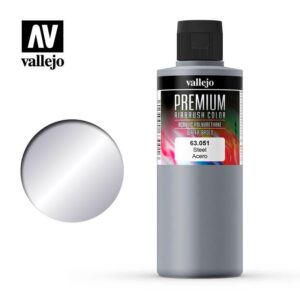 Vallejo    Vallejo Premium Color - 200ml Pearl & Metallics Steel - VAL63051 - 8429551630511