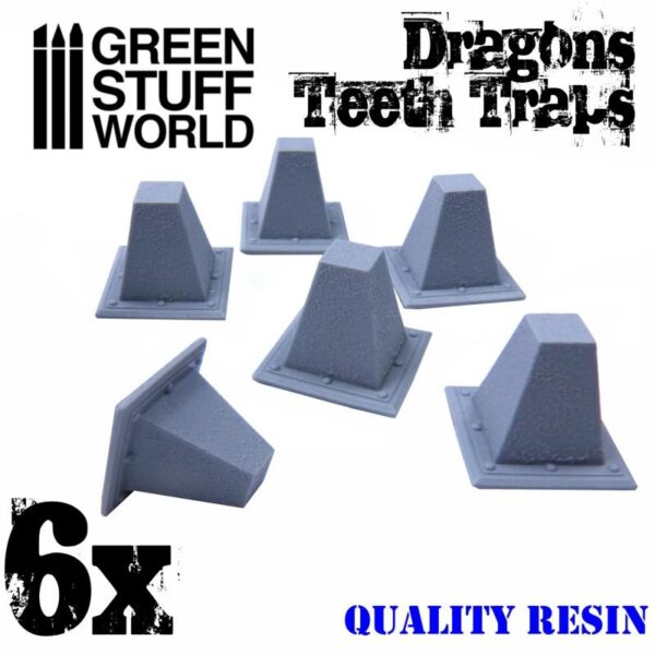 Green Stuff World    6x Resin Dragon Teeth Traps for Tanks - 8436574504033ES - 8436574504033