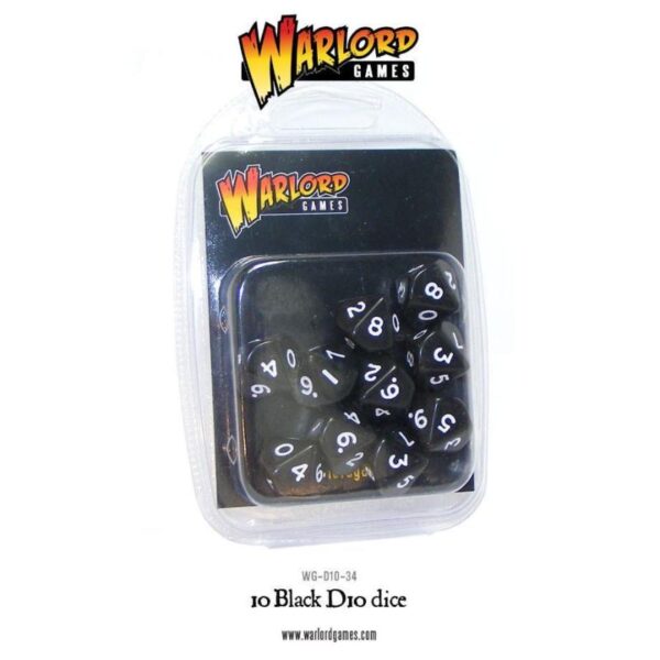 Warlord Games    10 Black D10 - WG-D10-34 - 5060200849682