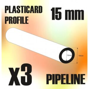 Green Stuff World    ABS Plasticard - Profile TUBE 15mm PIPELINE - 8436554368082ES - 8436554368082