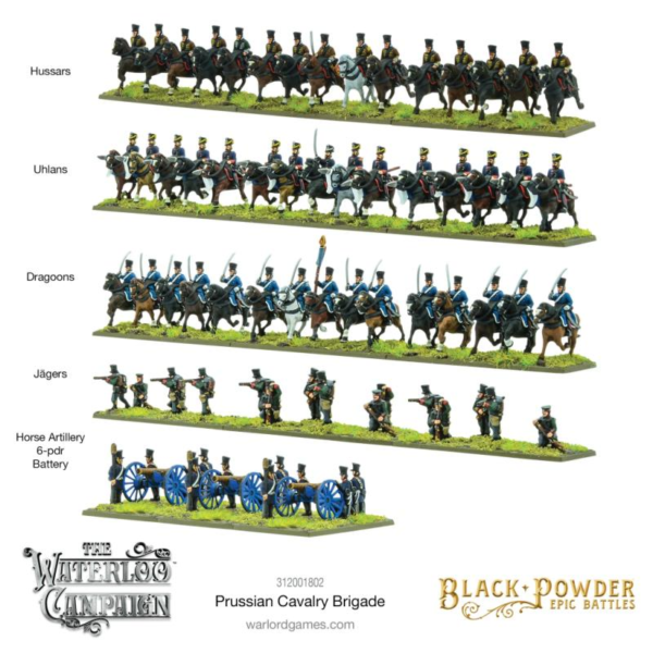Warlord Games Black Powder Epic Battles   Black Powder Epic Battles: Waterloo - Prussian Cavalry Brigade - 312001802 - 5060917990578