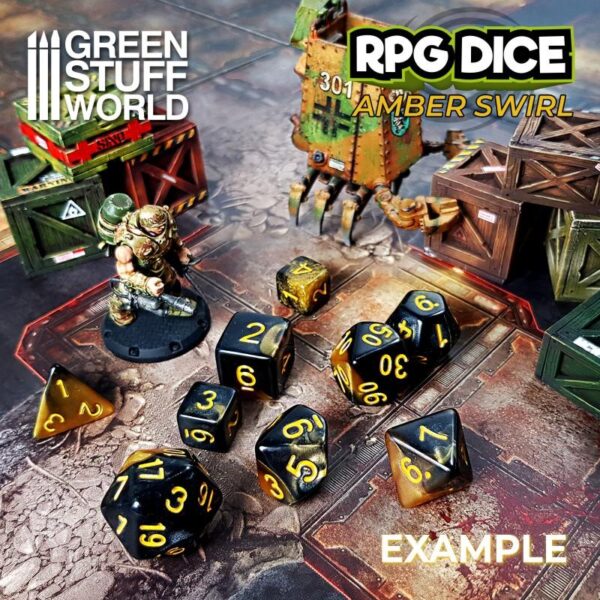 Green Stuff World    36x D6 12mm Dice - Amber Swirl - 8435646500201ES - 8435646500201