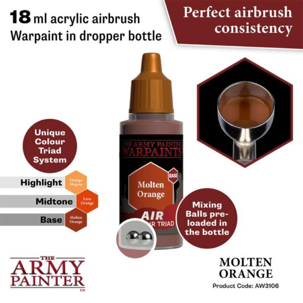 The Army Painter    Warpaint Air: Molten Orange - APAW3106 - 5713799310681