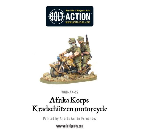 Warlord Games Bolt Action   Afrika Korps Kradschutzen Motorcycle - WGB-AK-22 - 5060200848746