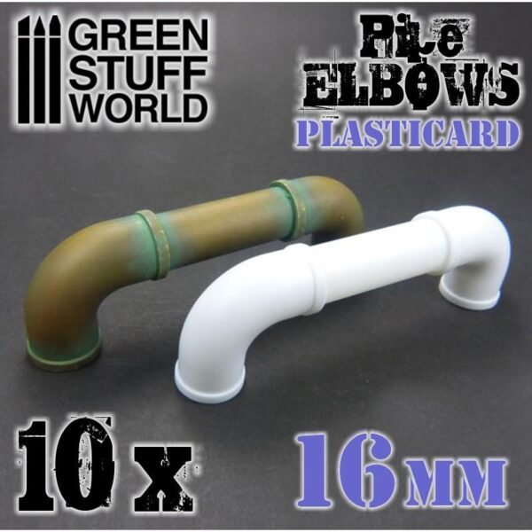 Green Stuff World    Plasticard Pipe ELBOWS 16mm - 8436554368211ES - 8436554368211