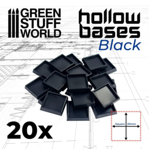 Green Stuff World    Hollow Plastic Bases - Square 20mm - 8435646509358ES - 8435646509358